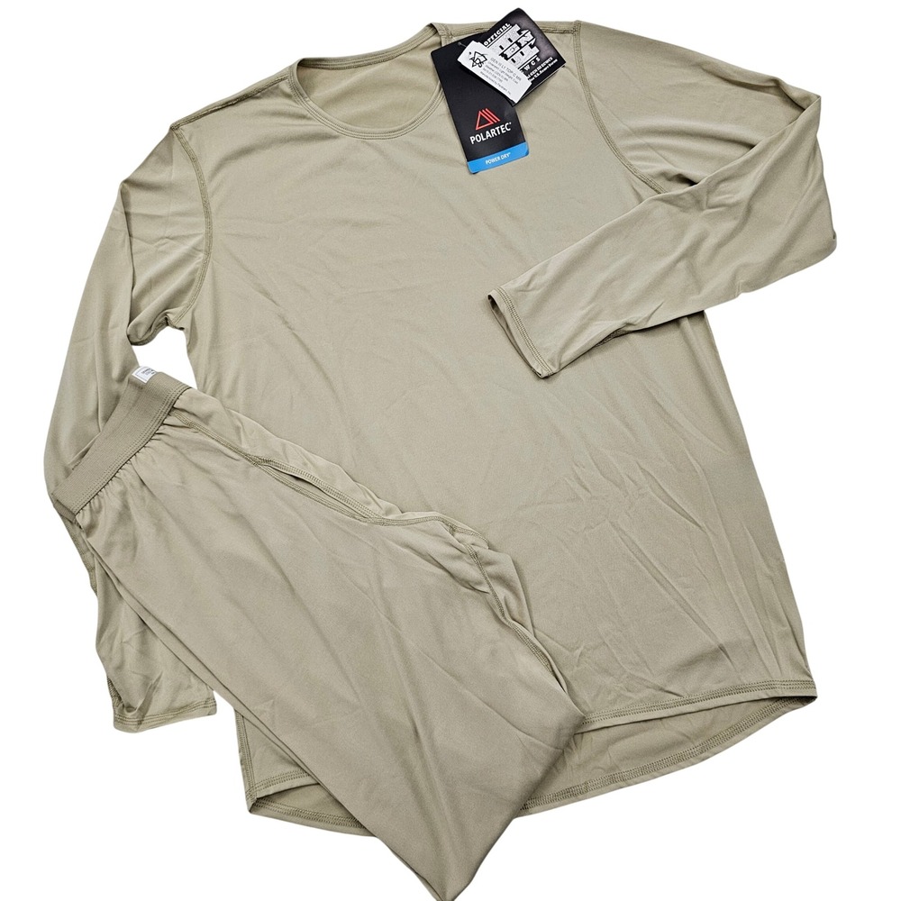 Polartec ECWCS Gen III L1 Base Layer Set Mens M Tan Coyote Military Tactical NEW